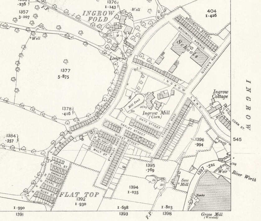 A map of some streets named after the jewels ruby, pearl, emerald, opal and diamond.